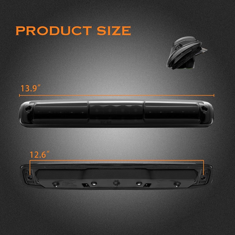 Cxdar Third 3rd Brake Light, LED High Mount Stop Light for 1999-2007 Chevy Silverado GMC Sierra 1500 2500 3500 HD Classic, Rear Center Cab Roof Tail Cargo Lamp, Smoke Lens - Image 5